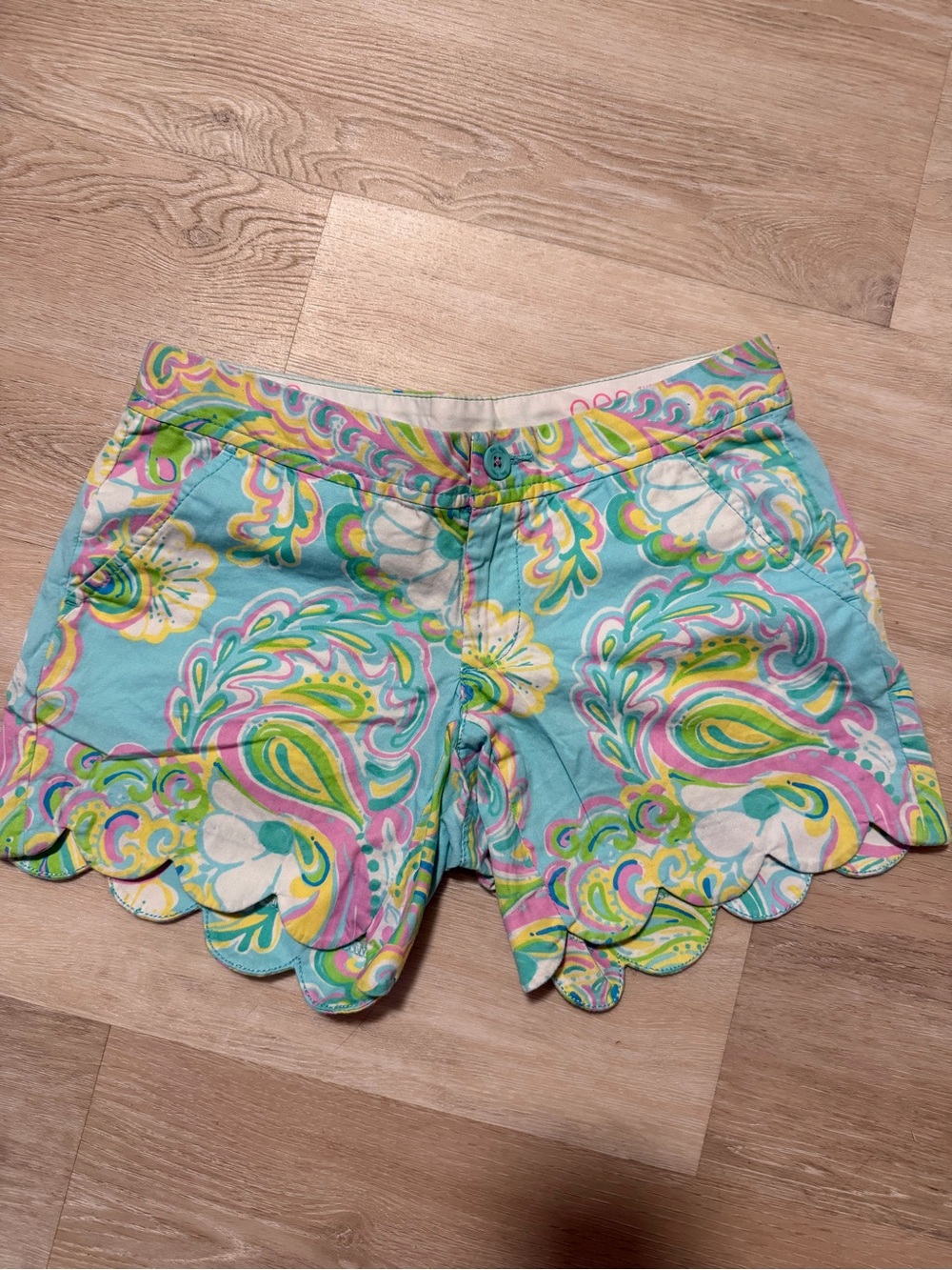 Lilly Pulitzer Buttercup Shorts 000 Shorely Blue Double Trouble Paisley